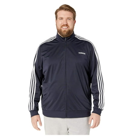 adidas Essentials Men's 3-Stripes Tricot Track Jacket, Small, Black/White/White