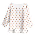 thumbnail image 7 of Summer Tops for Women V Neck Cotton Shirts for Women Loose Fit 3/4 Length Sleeve Polka Dot Print Linen Shirts Dressy Casual Blouse Western Tops Elbow Sleeve Graphic Tee, 7 of 7