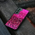 thumbnail image 4 of FINCIBO Soft Rubber Cover Case for Samsung Galaxy S22 6.1" 2022 (NOT FIT Galaxy S22+ / S22 Plus 6.5" 2022/Galaxy S22 Ultra 6.8" 2022), Hot Pink Glitter Sparkle With Black Pink Glitter Leopard, 4 of 5