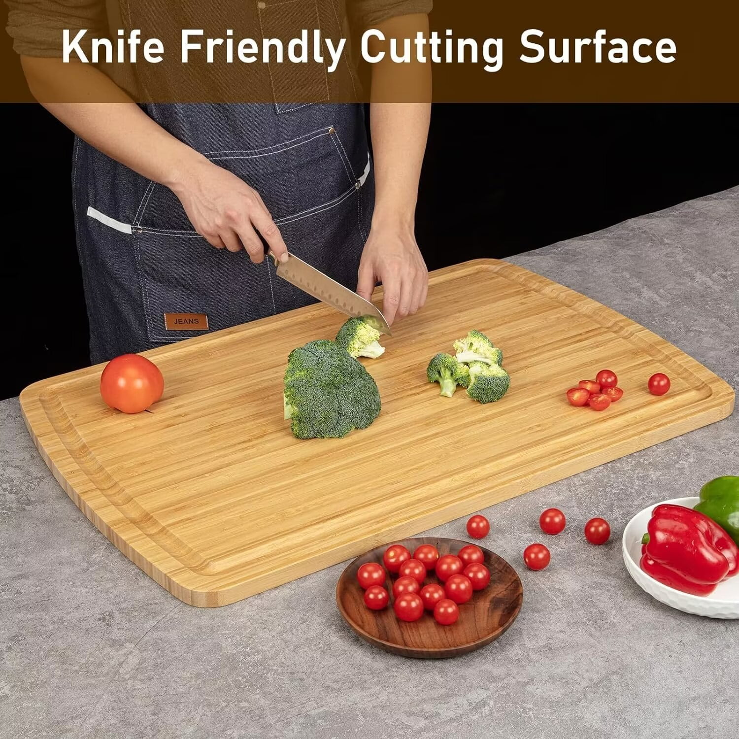 30 x 20 Extra Large Bamboo Cutting Board for Kitchen, Cutting Board Stove Top Cover, Butcher Block Chopping Board with Juice Groove, Large Charcuterie Board, Over the Sink Cutting Board