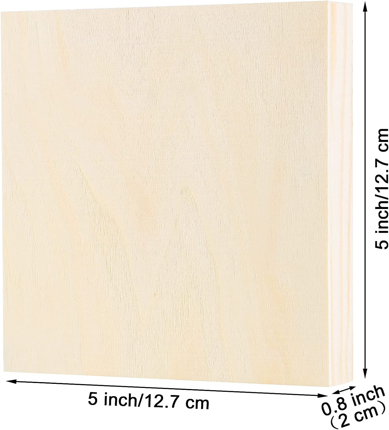 PHOENIX Unfinished Wood Panel Boards for Painting - 6x6 Inch / 8 Pack  Birchwood 3/4 Deep Square Cradled Wooden Board for Crafts, Wood Burning 