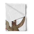 thumbnail image 2 of Donkey Soft Flannel Fleece Throw Blanket, Cartoon Braying Hee Haw Text Funny Domestic Animal Portrait, Cozy Plush for Indoor and Outdoor Use, 70" x 90", Brown Pink and White, by Ambesonne, 2 of 5