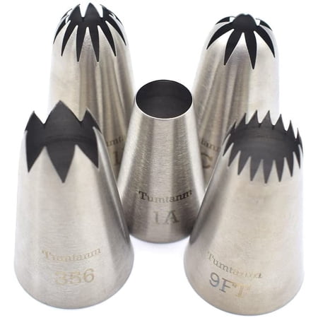 Piping tips large Cake Decorating tools, 5 pack Cake piping Nozzles Tips Kit - DIY Icing Nozzle Tool for Cupcakes