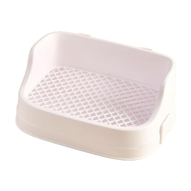 Wweixi Pets Toilet Potty Trainer Tray with Box White Rabbits Snap Fastener Litter Pan Pet White 36x24x15.5CM
