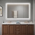 thumbnail image 2 of 60×40 Inch Led-Lit Bathroom Mirror, Wall Mounted Anti-Fog Memory Large Adjustable Brightness Front And Back Light Rectangular Vanity Mirror, 2 of 9