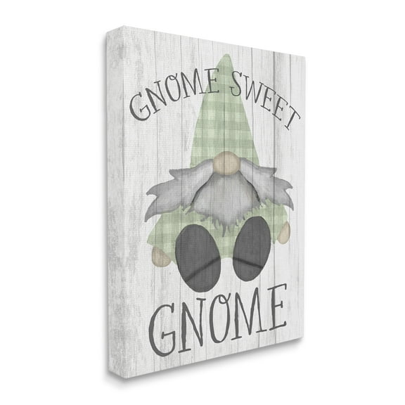 Stupell Industries Gnome Sweet Gnome Garden Home Pun Fairy Tales & Fantasy Painting Gallery Wrapped Canvas Art Print Wall Art, 16 x 20