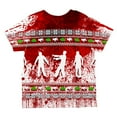 thumbnail image 2 of Ugly Christmas Sweater Bloody Zombie Attack Survivor All Over Toddler T Shirt Multi 4T, 2 of 2