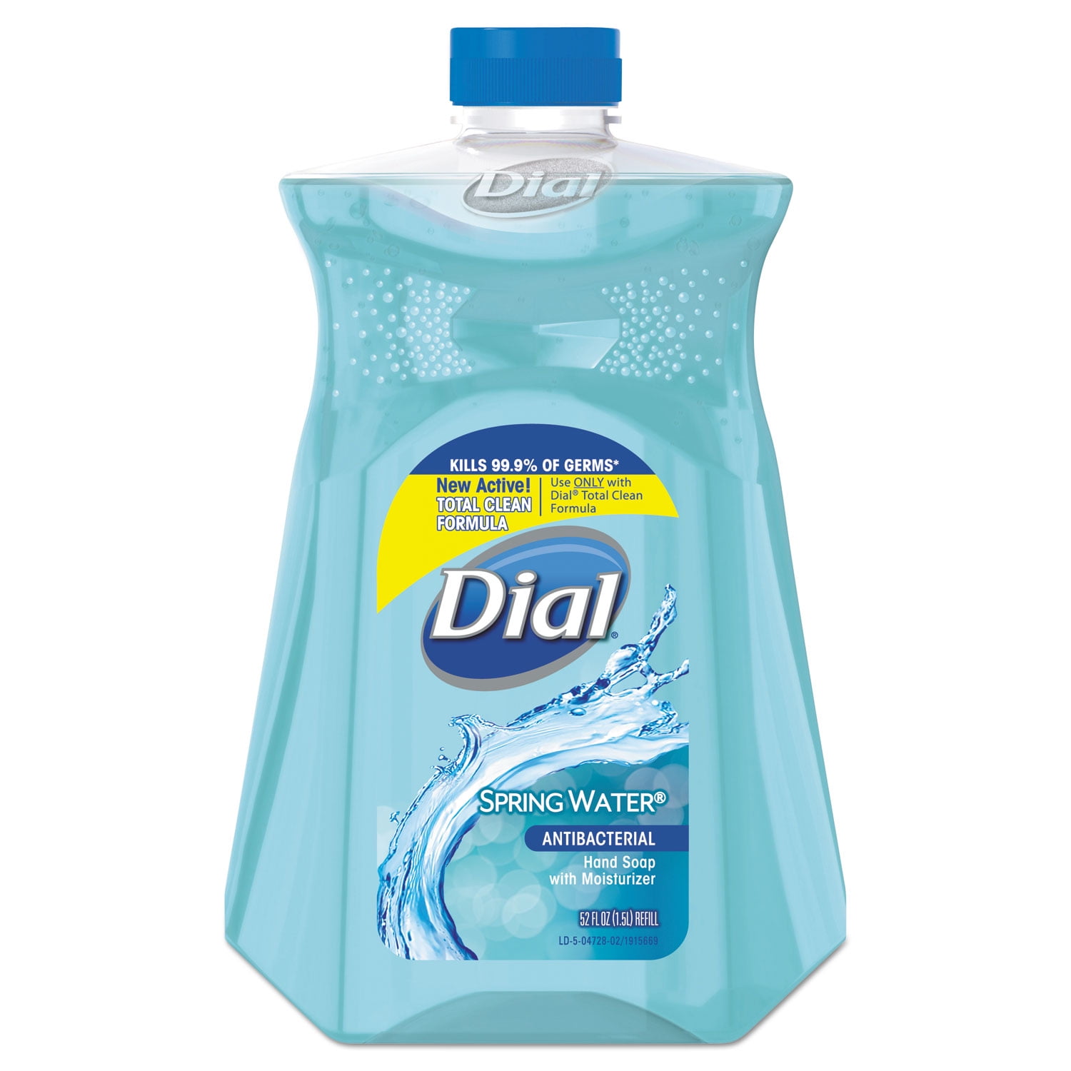 Dial Antimicrobial Liquid Hand Soap Spring Water 52 oz Bottle 3/Carton