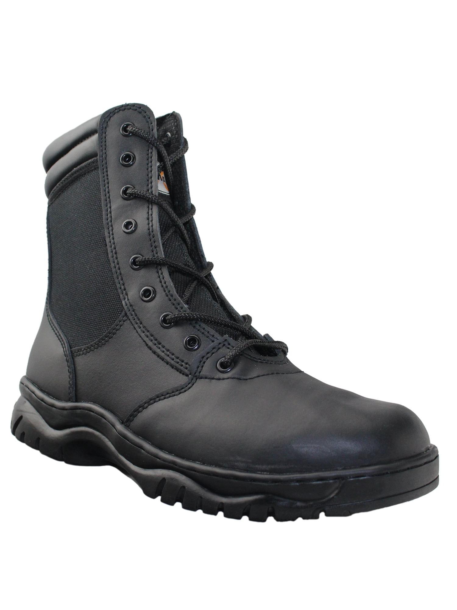 Mens Military Boots Black Side Zipper 