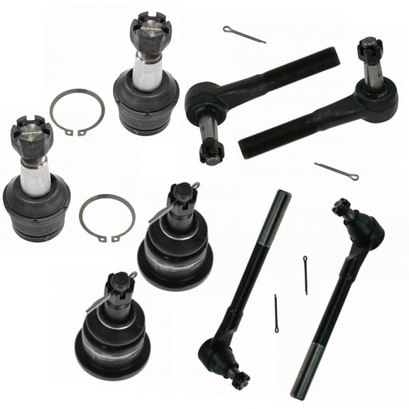 TRQ 8pc Kit Ball Joint Tie Rod LH RH Front Set for 94-99 Ram 2500 3500 2WD Truck PSA59466