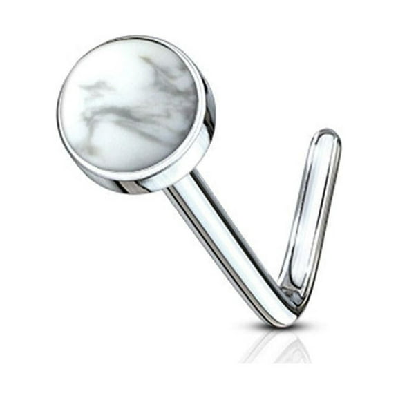 Luxe Modz 20G Opal Nose Ring Screw Surgical Steel Piercings Jewelry for Women Men - Sold Each