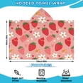 thumbnail image 2 of Strawberry Plants Fruit Flower Heart Hooded Bath Towel，60"x35" for Ages 3 To 12 Kids, Quick Dry Lightweight Soft Microfiber Hood Beach Towel Cover Up for Kids, 2 of 7