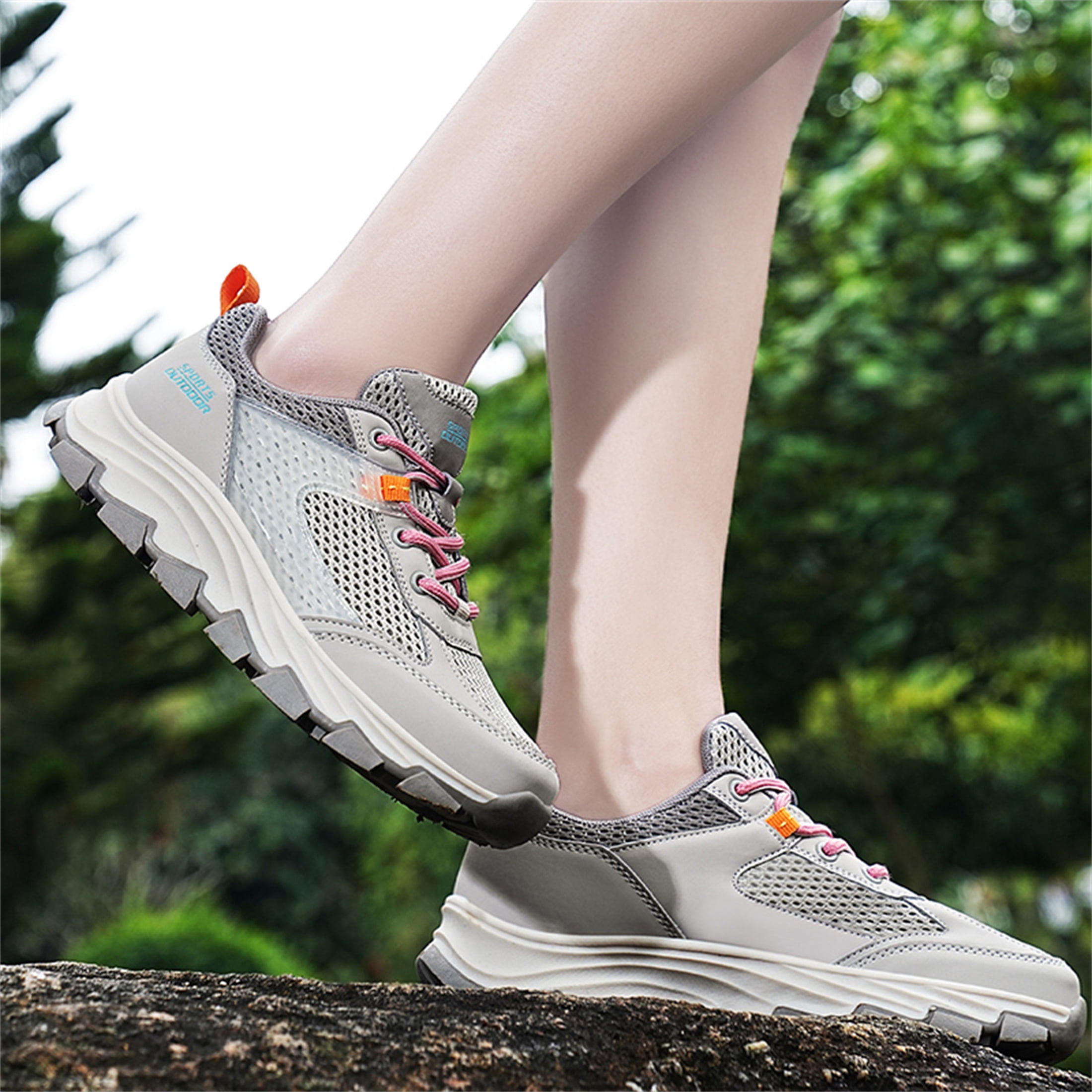 YOURDIARY Womens Mens Hiking Shoes Comfortable Lightweight Breathable Anti-Slip Outdoor Walking Shoes Sneakers