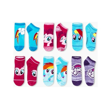 NYP Comics My Little Pony Women 6-Pack Blue/Pink/Purple Ankle Socks Size