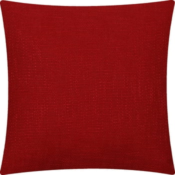Mainstays Solid Texture Polyester Square Decorative Throw Pillow, 18" x 18", Red