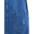 thumbnail image 5 of Women Juniors Fashion Adjustable Shoulder Straps Blue Denim Overall Dress, 5 of 6