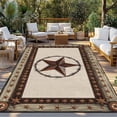 thumbnail image 3 of Fsddascl Vintage Rustic Outdoor Rug for Patio/Deck/Porch, Non-Slip Large Area Rug 4 x 6 Ft, Farmhouse Country Texas Star Wooden Grain Indoor Outdoor Rugs Washable Area Rugs, Camping Rug Carpet, 3 of 5