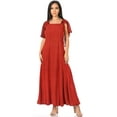 thumbnail image 5 of Sakkas Niam Women's Maxi Capelet Long Dress Celtic Medieval Renaissance Adjustable - Burgundy - S/M, 5 of 5