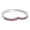 thumbnail image 2 of Dazzlingrock Collection Round Ruby Stackable Wedding Chevron Band for Women in 14K White Gold, Size 9, 2 of 4