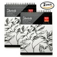 thumbnail image 1 of AGPTEK 2Pack Spiral Sketchbook 9X12in Pads 100 Sheets Drawing Paper Pencil Pastel Notebook, 1 of 6