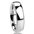 thumbnail image 2 of Men Women Stainless Steel 6mm Wedding Band Ring Milgrain Edges Domed Classy Ring (5 to 14), 2 of 2