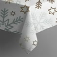 thumbnail image 5 of Light Christmas Snowflake Pattern Square Tablecloth,Waterproof Square Table Cover,Wipeable Spillproof Washable Table Cover for Home Kitchen Party Decor 42"X42"(107x107cm), 5 of 6