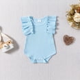 thumbnail image 5 of TOWED22 Newborn Girl Outfits Romper Bodysuit and Printed Shorts Set Summer Clothing Sky Blue,6-12 M, 5 of 9