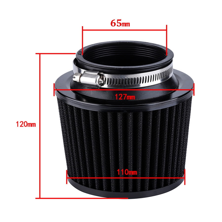 Universal Motorcycle Air Filter 65mm/2.5'' Cold Air Filters Rubber