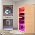 thumbnail image 6 of OUTEXER 2 to 3 Person Infrared Sauna Home Saunas,2100W Low EMF Canadian Hemlock Luxury Indoor Saunas Dry Sauna Home Spa Room with 7 Chromotherapy, Reading Lights, Bluetooth Speakers, Oxygen Bar, 6 of 8