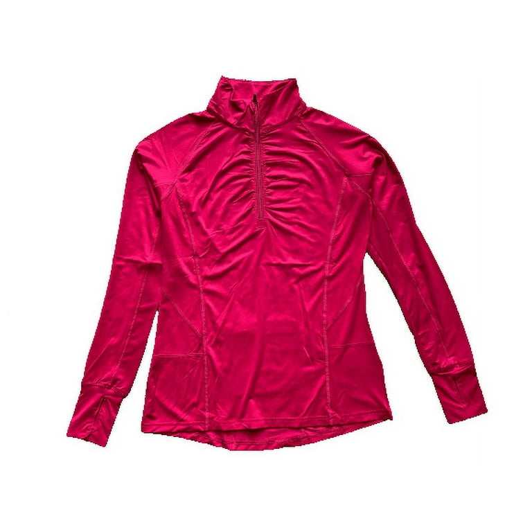 Tangerine Women's 1/4 Zip Active Yoga Workout Pullover Jacket, Medium, Pink