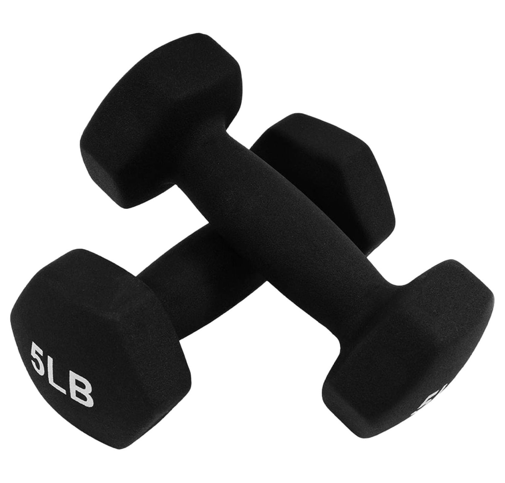 Neoprene Dumbbell Set with Stand – 50lb Hex Weights for Strength Training, Home Gym – Color Coded Non-Slip Grip, Complete 5, 8, 12lb Pairs