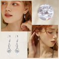 thumbnail image 5 of Lancharmed Hypoallergenic Earrings Zirconia Dangle with Twisted 8 Characters Silver Plated Earring Gifts for Women, 5 of 8