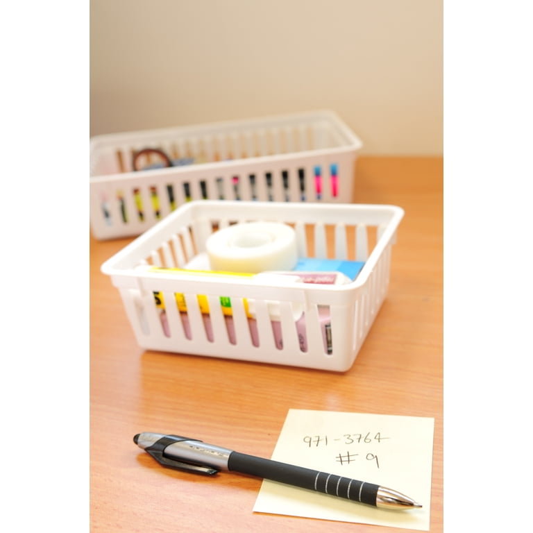 Mainstays Square Plastic Storage Organizer Trays, White, 18-Pack photo 7