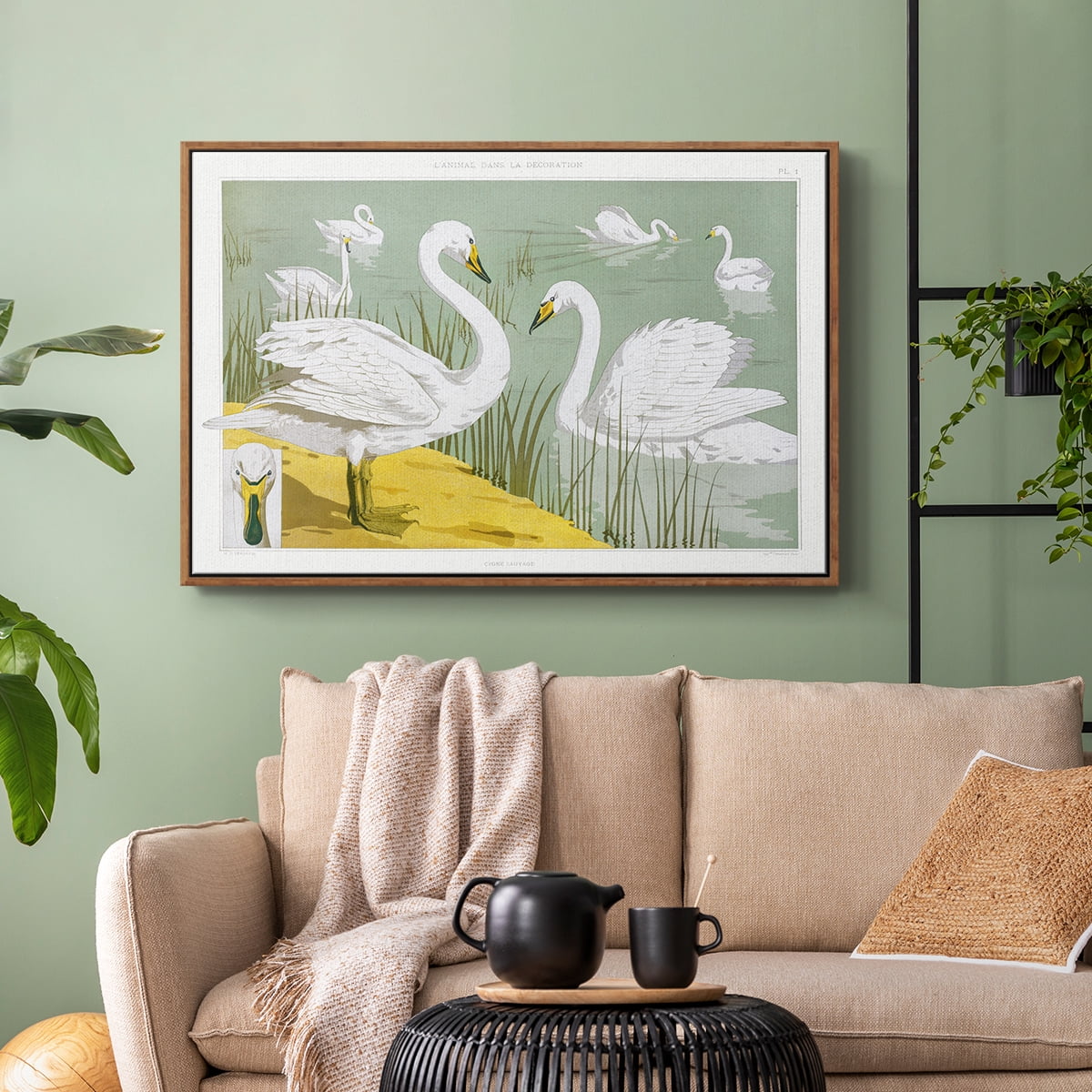 Vintage Landscape-CXX By Wexford Home Framed in Walnut Wood Gallery Wrapped Canvas 17 in. x 25 in.