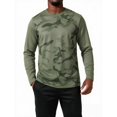 thumbnail image 2 of IAJDKMEK Men's Long Sleeve Camo Shirts - Breathable Sports Top, Color Block Casual Shirts with Camouflage Print, Active Mens T-Shirts for Gym,Army Green L, 2 of 9