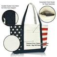 thumbnail image 5 of DALIX Striped Boat Bag Premium Cotton Canvas Tote Red White Blue USA Stars Stripes 4th of July, 5 of 7