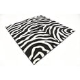 thumbnail image 2 of Unique Loom 3129938 Zebra Animal Print Square Rug, 6 Feet, Black/Ivory, 2 of 5