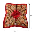 thumbnail image 4 of REORIAFEE Satin Square Head Scarf Silk Like Floral Head Scarves Square Satin Hair Scarf Bandanas for Women 90CM Silk Square Scarf Hand Flower Turban Shawl Scarf Red One Size, 4 of 5