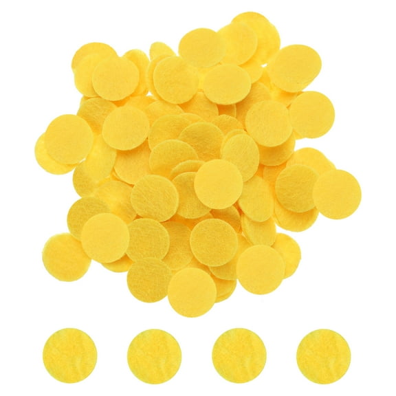 Uxcell 500pcs Round Felt Circles, 25mm 3/8 Pre Cut Felt Craft Pads Non-Woven Mini Felt Fabric Circles for DIY Projects, Yellow