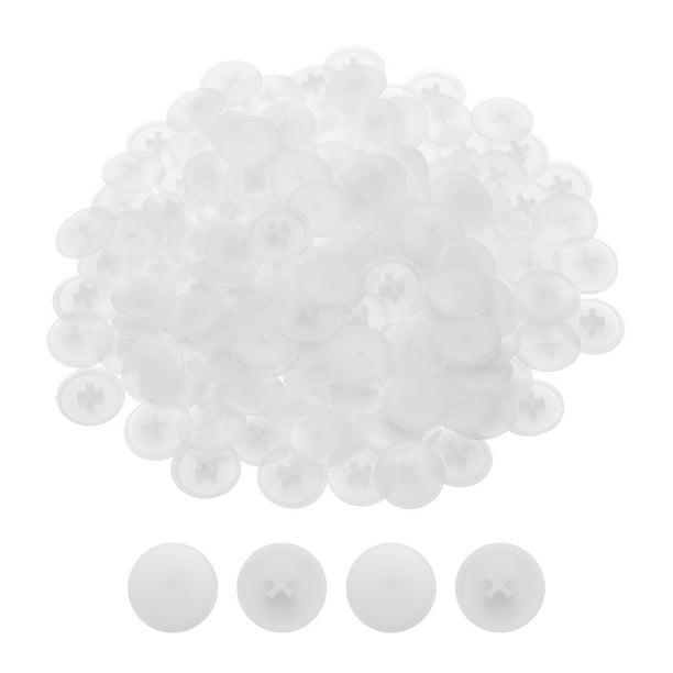 Uxcell 300Pcs Tapas de Plástico para Cabezas de Tornillos Phillips, Cubiertas de Tapas de Tornillo de 17mm, Blancas