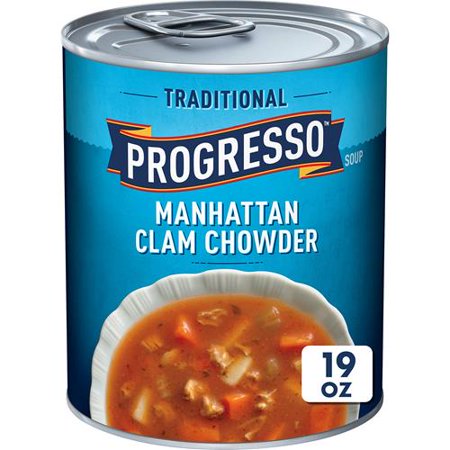 Progresso Traditional, Manhattan Clam Chowder Canned Soup, Gluten Free, 19 Oz. - Pack of 2