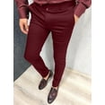 thumbnail image 3 of Men's Solid Color Casual Tappered Formal Pants, 3 of 8