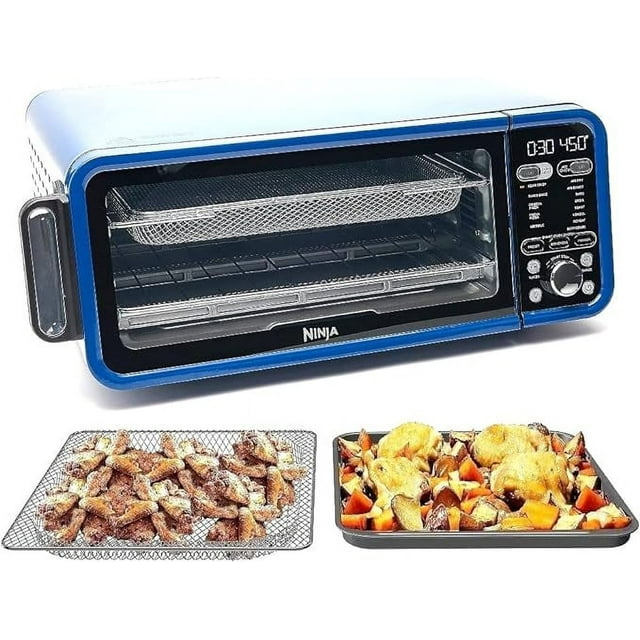 Horno tostador grande 8 en 1 abatible para almacenamiento, deshidrata, mantiene el calor, capacidad XL de 1800 W azulS P101