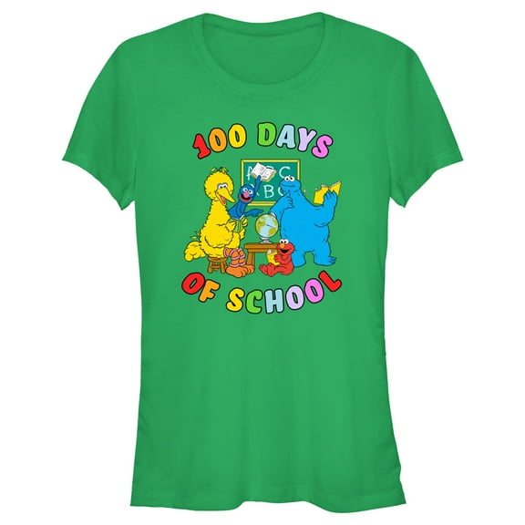 Junior's Sesame Street 100 Days of School Crew Graphic T-Shirt
