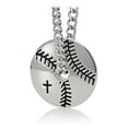 thumbnail image 2 of Men's Stainless Steel Baseball/Softball Pendant Necklace-Phil 4:13 by Shields of Strength, 2 of 4