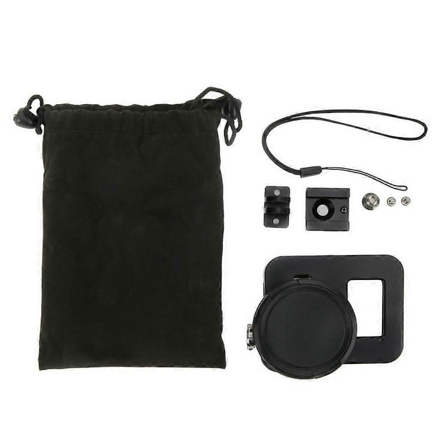 Black Aluminum Alloy 52mm UV Filter Housing Shell Protective Frame Accessory for GOPRO Hero 8 Sports Camera