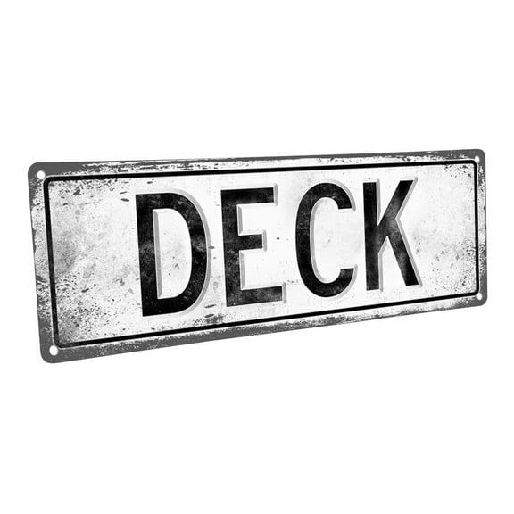 Deck 4"x12" Metal Sign, Wall Décor for Porch, Patio, and Deck