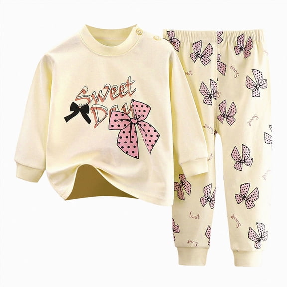 Toddler Pajama Set, Bamboo Viscose Snug-Fit Sleepwear for Boys Girls, Long Sleeve Toddler Clothes 6-12 Months 12-24 Months 2t 3t 4t 5t 6t 7t 8t 9t Children(Beige,6-12 Months)