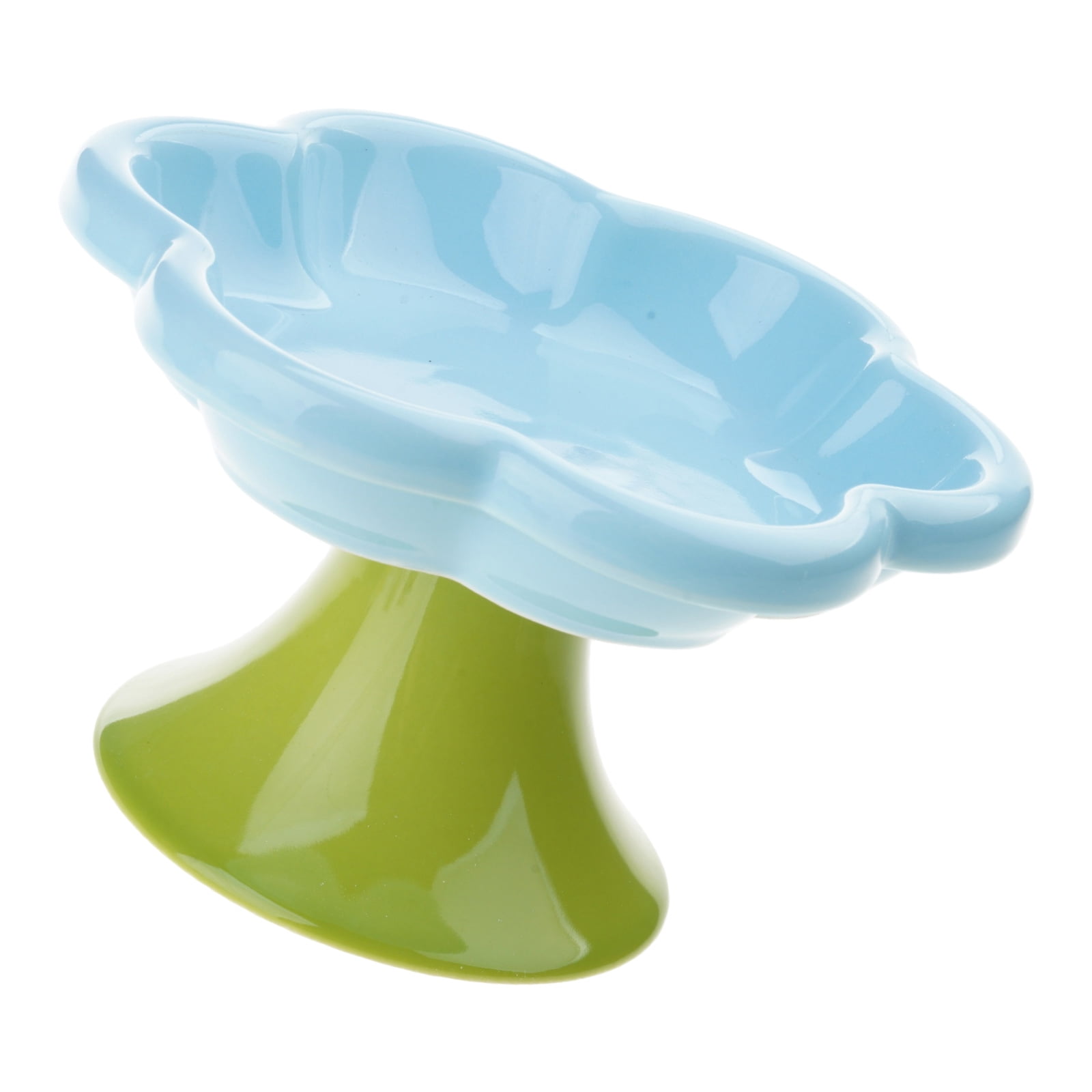 Modern Ceramic Cats Bowl with Raised Stand for Improved Postures and Easy Maintenances for Various Cats Feeding