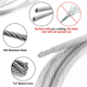 thumbnail image 2 of Paquete de 4 alambres ajustables para colgar cuadros, resistentes, soportan 50 libras, herrajes para colgar, cable de acero inoxidable de 2 m x 1,5 mm, 2 of 7